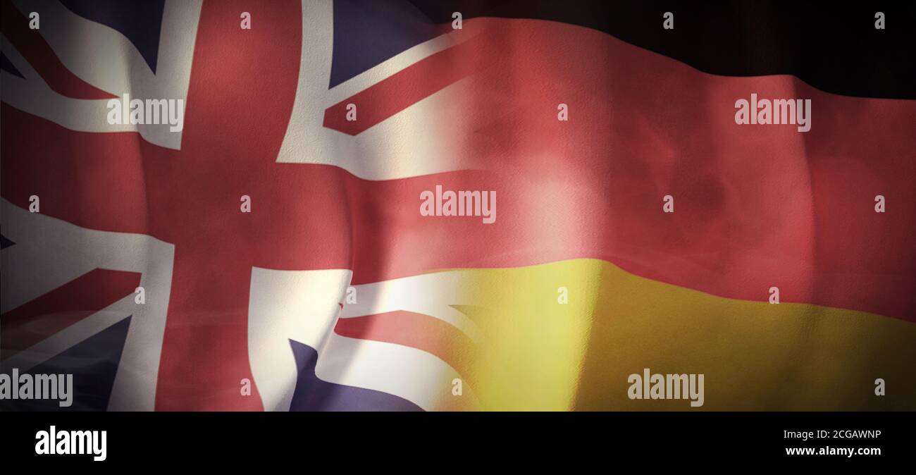 Flag Images of the Concept of International Relations between the UK and Germany.` Stock Photo